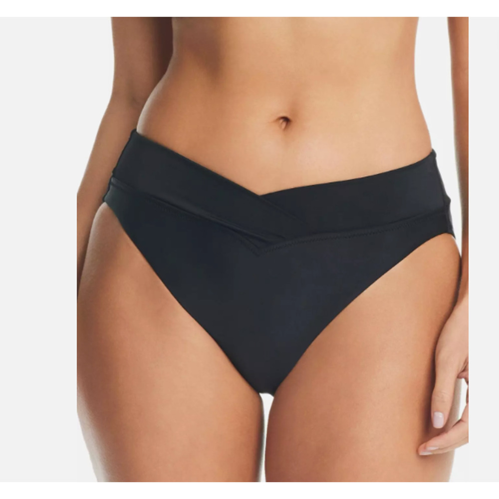 Bar III BLACK V-Waist High-Leg Bikini Swim Bottom Size S 15293